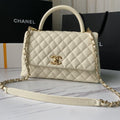Chanel Trendy CC Flap Bag White Quilted with Top Handle
