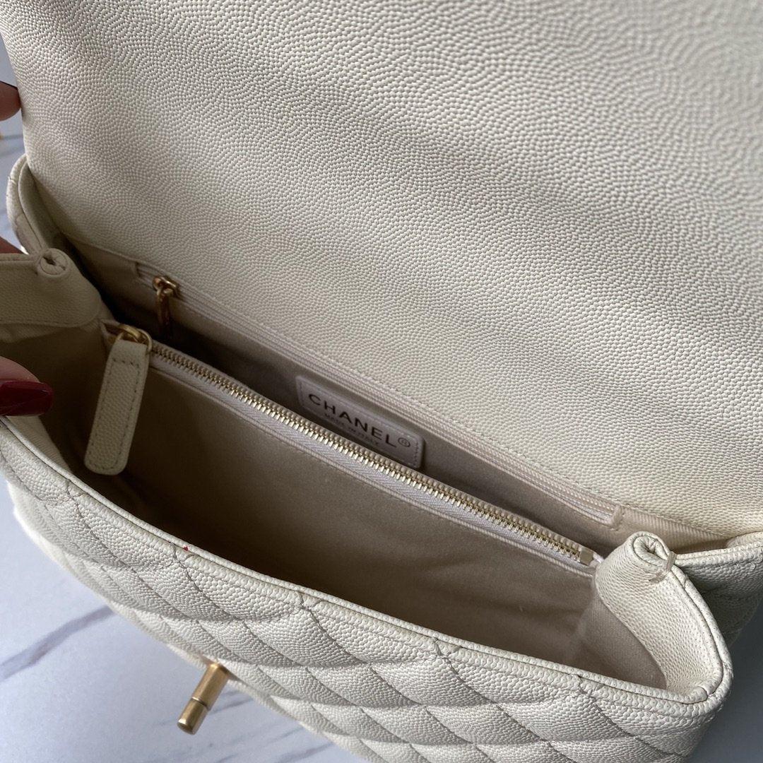 Chanel Trendy CC Flap Bag White Quilted with Top Handle