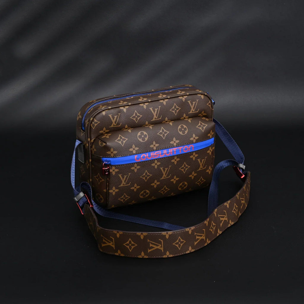Louis Vuitton Trio Messenger Bag Monogram Canvas Blue Strap Crossbody Pouch