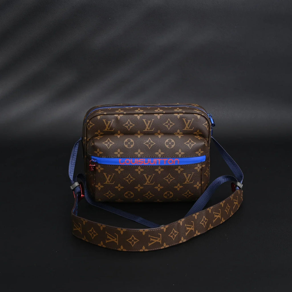 Louis Vuitton Trio Messenger Bag Monogram Canvas Blue Strap Crossbody Pouch