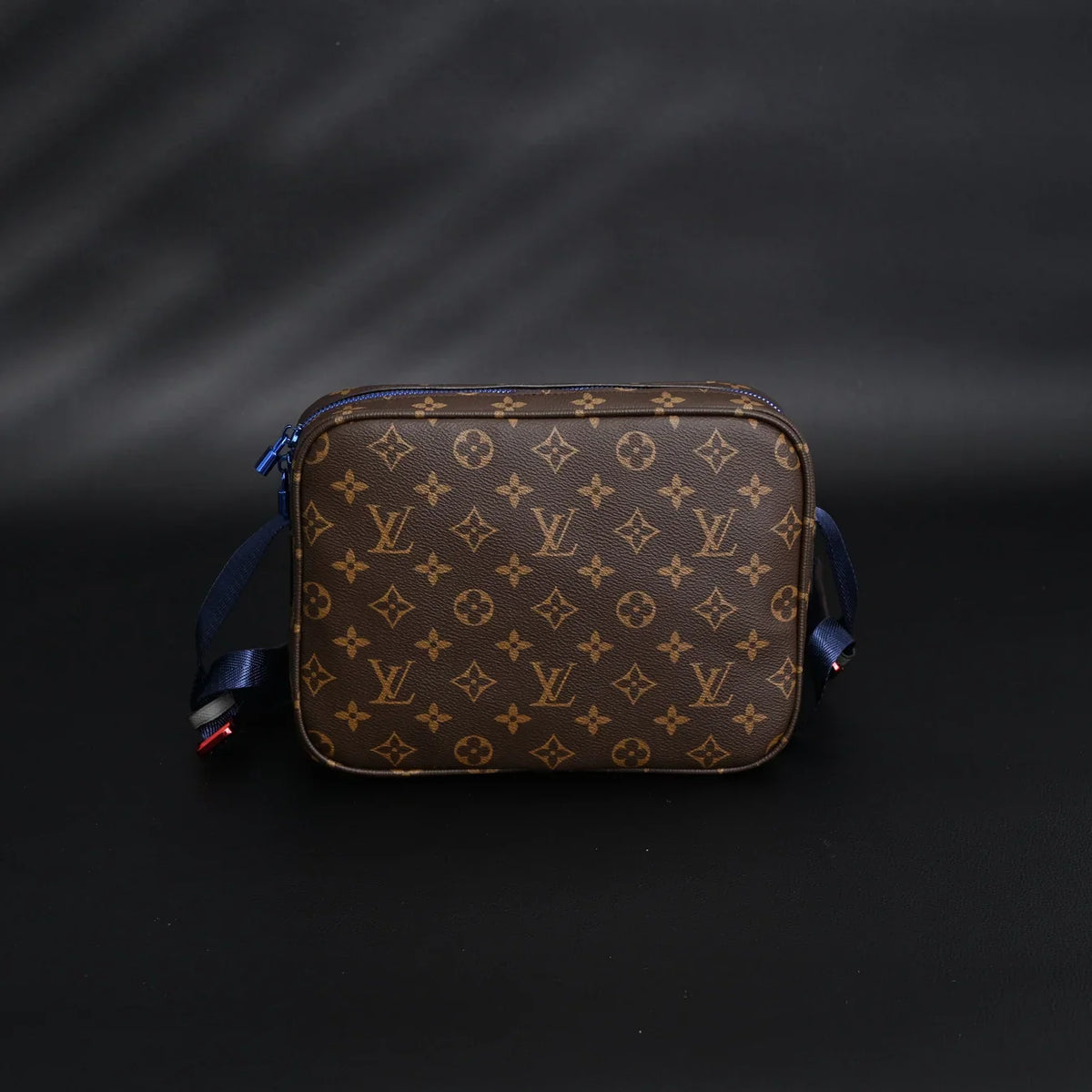 Louis Vuitton Trio Messenger Bag Monogram Canvas Blue Strap Crossbody Pouch