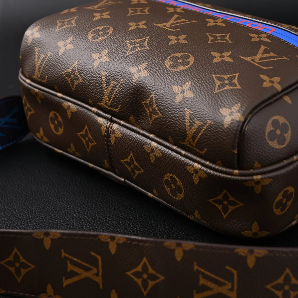 Louis Vuitton Trio Messenger Bag Monogram Canvas Blue Strap Crossbody Pouch