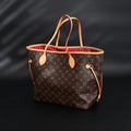 Louis Vuitton Neverfull MM Tote Bag Monogram Canvas Red Interior Shoulder