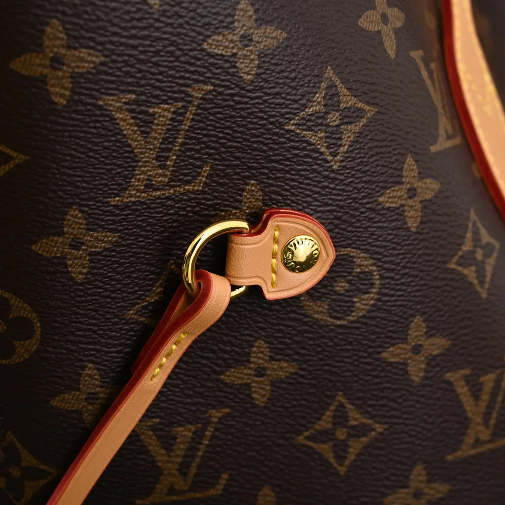 Louis Vuitton Neverfull MM Tote Bag Monogram Canvas Red Interior Shoulder